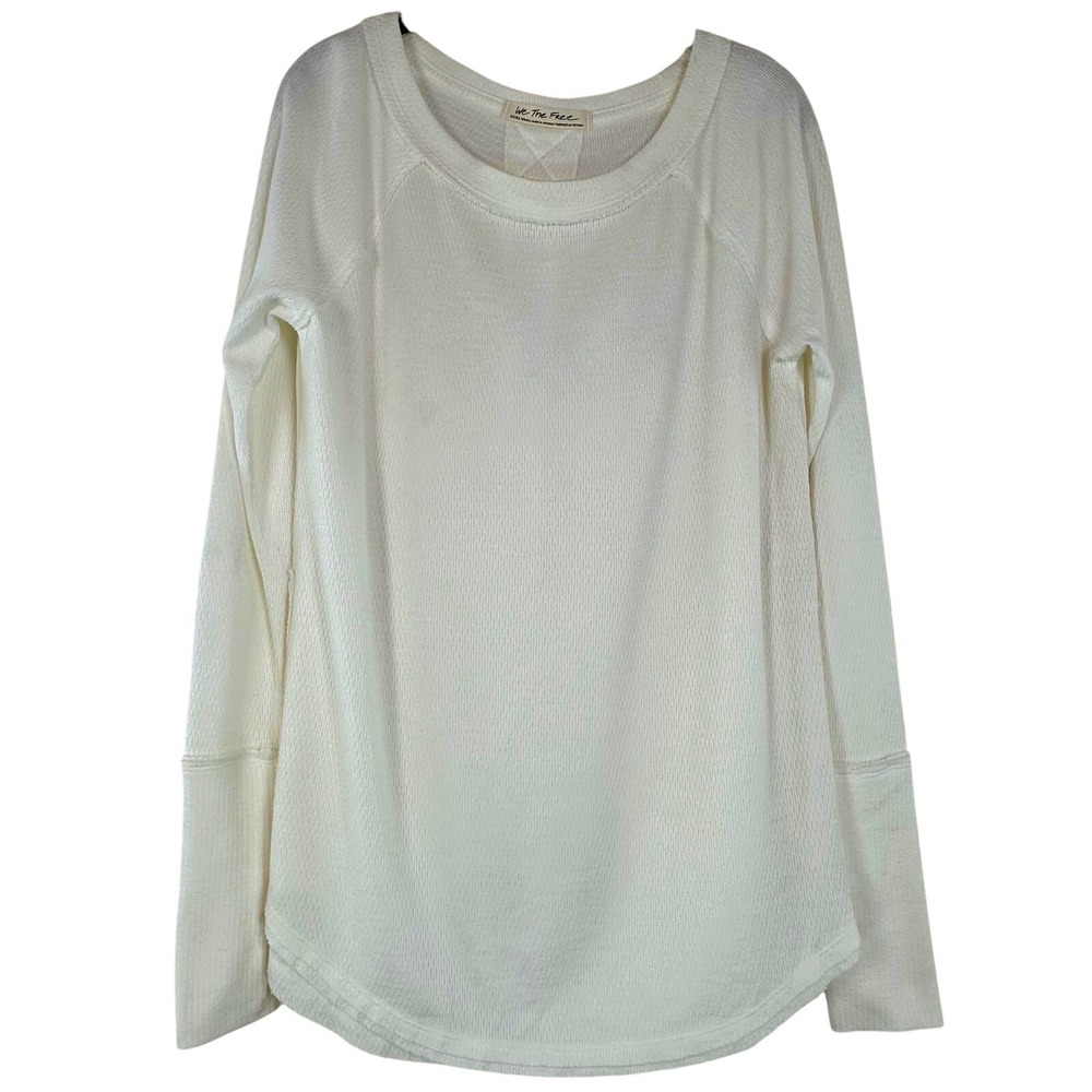 Free People Thermalā Top We The Free Ivory Waffle Knit Long Sleeve XS Boho